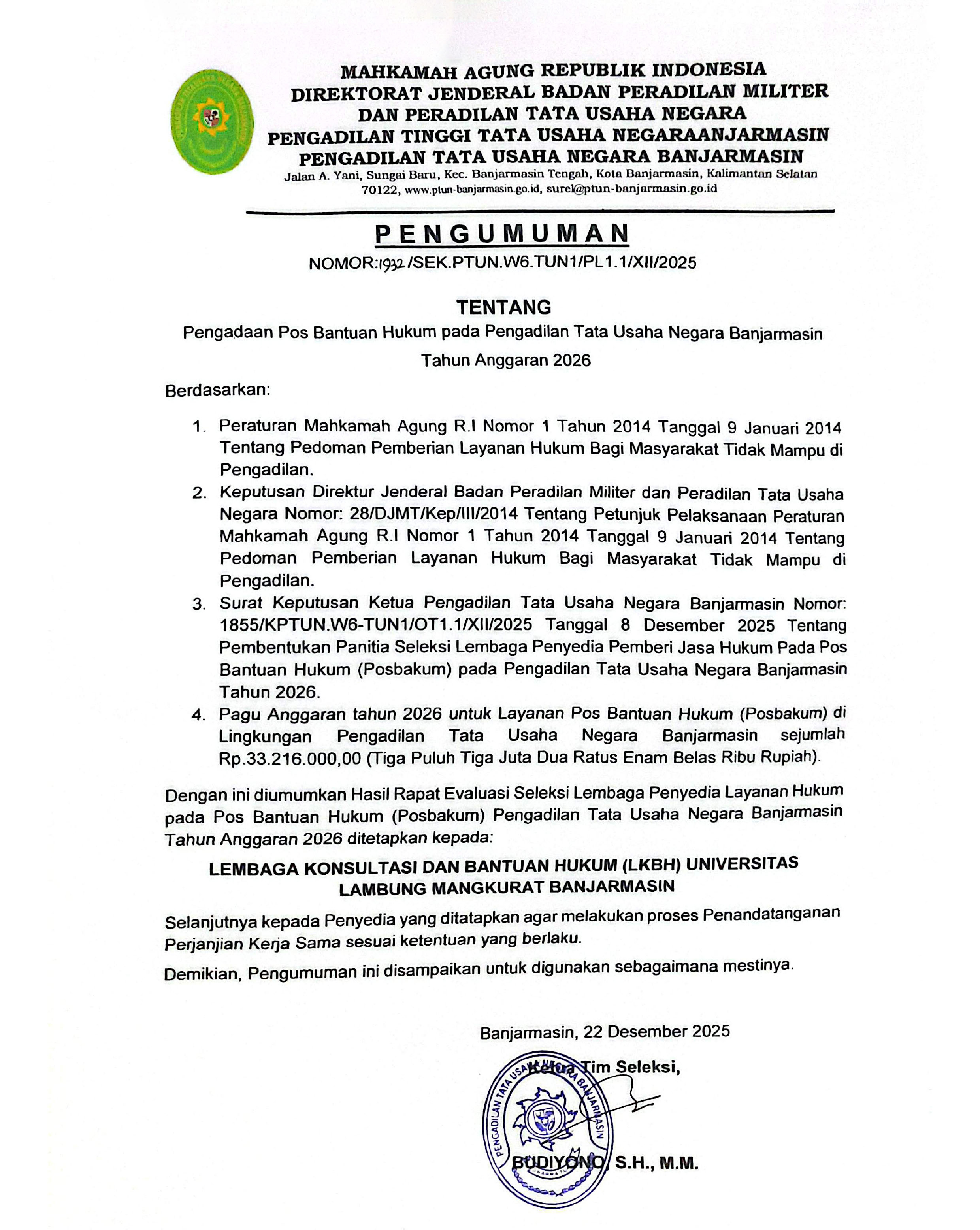 penetapan pemenang