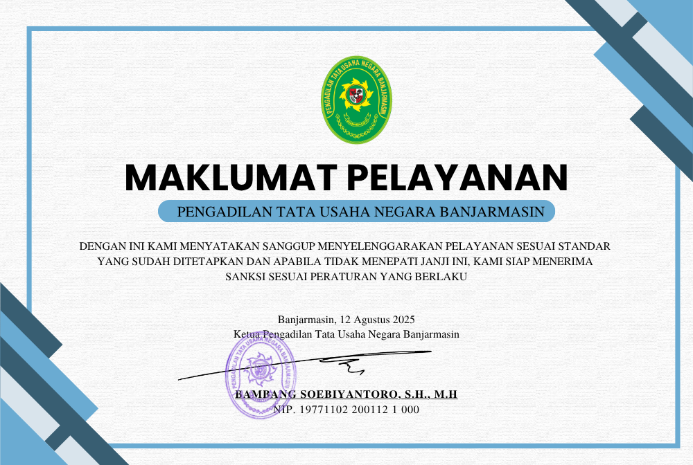 MAKLUMAT STANDAR PELAYANAN PERADILAN