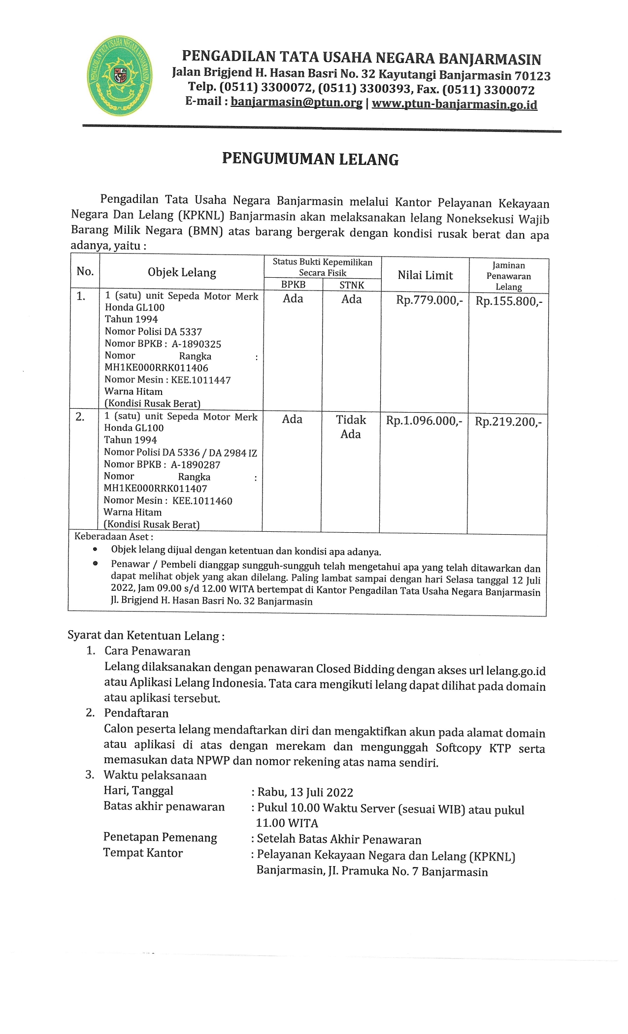 P Lelang 06 Juli 20221