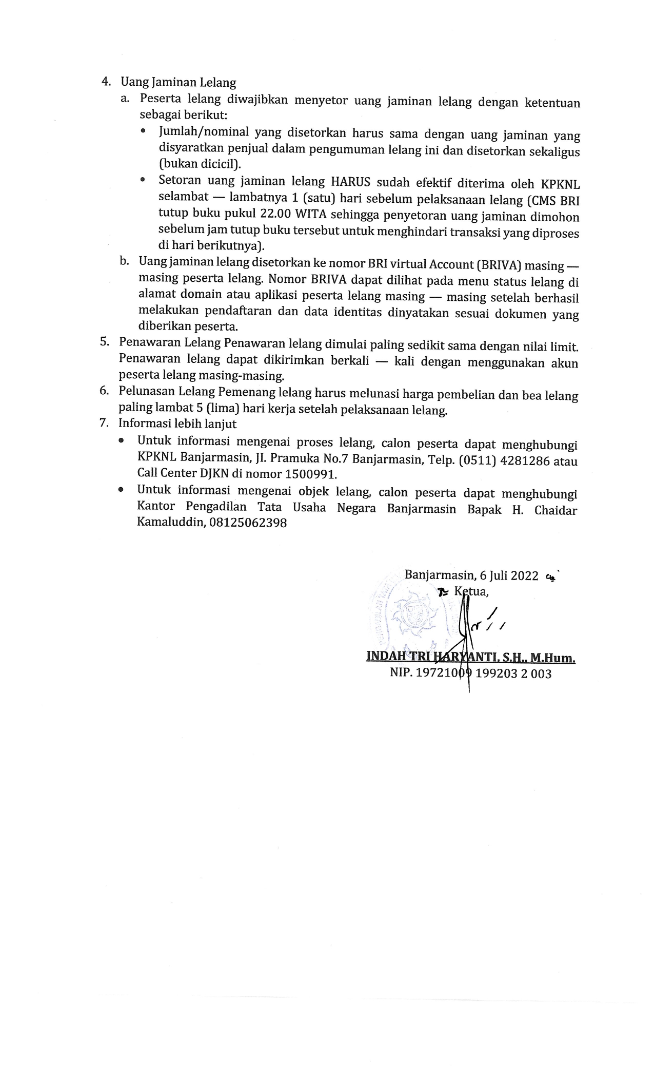 P Lelang 06 Juli 20222