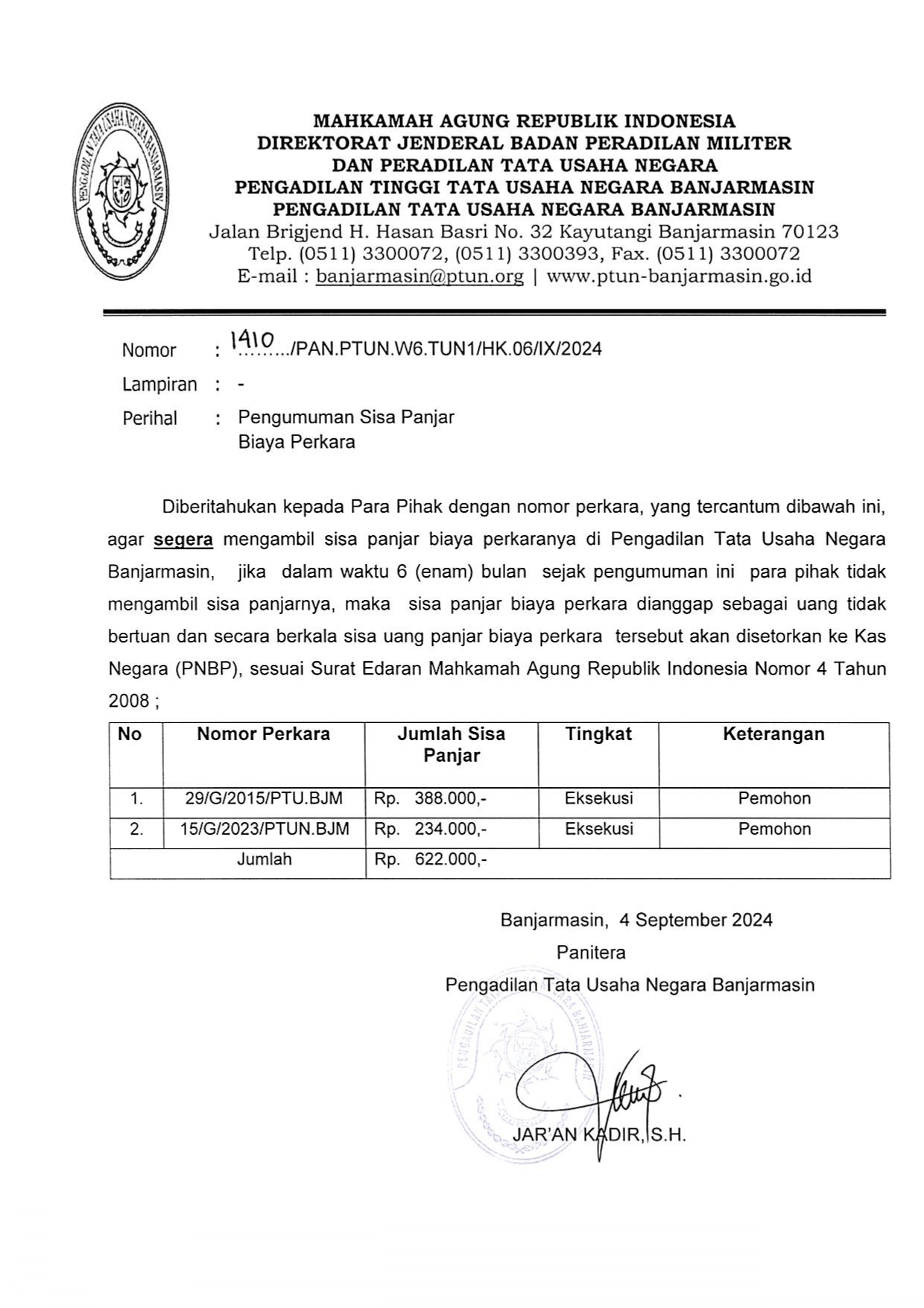 Pengumuman Sisa Panjar04 09 2024 082957 page 0001
